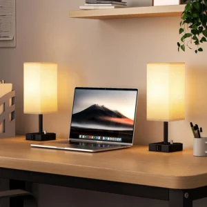 Dimmable Nightstand Lamps Set of 2