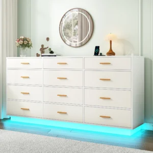 12-Drawer LED Dresser